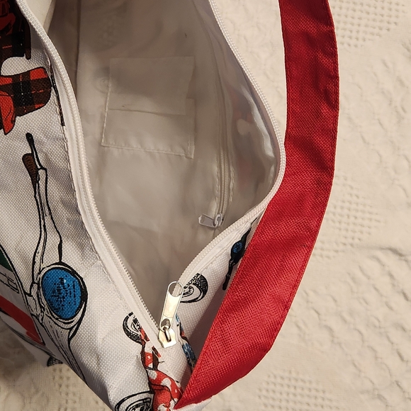 Italia Scooter Zip Bag Zip Up Tote Italian Souvenir Colorful Quirky Purse Vaca - Picture 7 of 8